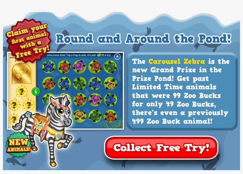 Prize Pond Carousel Zebra Modal - Zebra, transparent png download