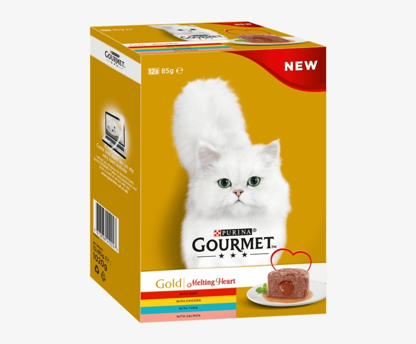 Gourmet® Gold Melting Heart Meat & Fish - Gourmet Melting Heart Cat Food, transparent png download