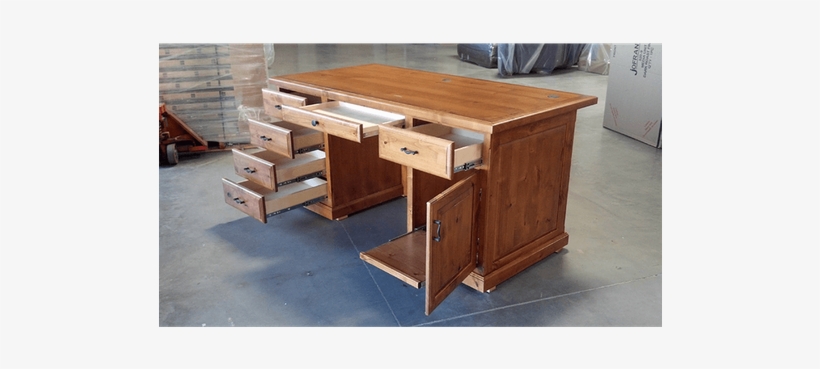 Serafina Executive Desk Knotty Alder - Desk, transparent png download