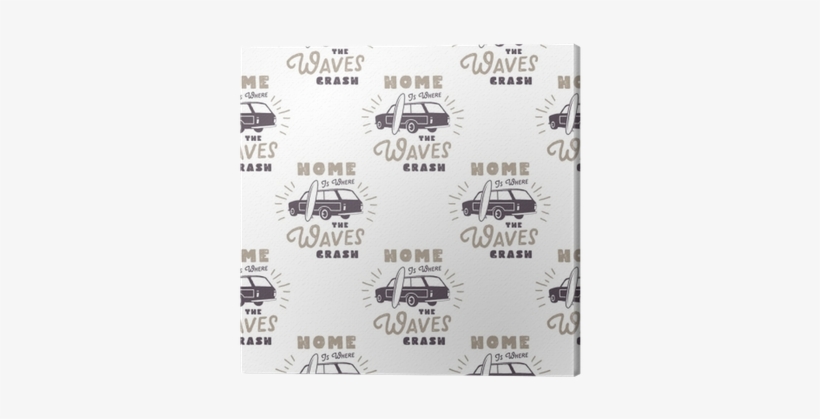 Surfing Old Style Car Pattern Design - Wake Me Up Summer 17" Laptop Sleeve, transparent png download