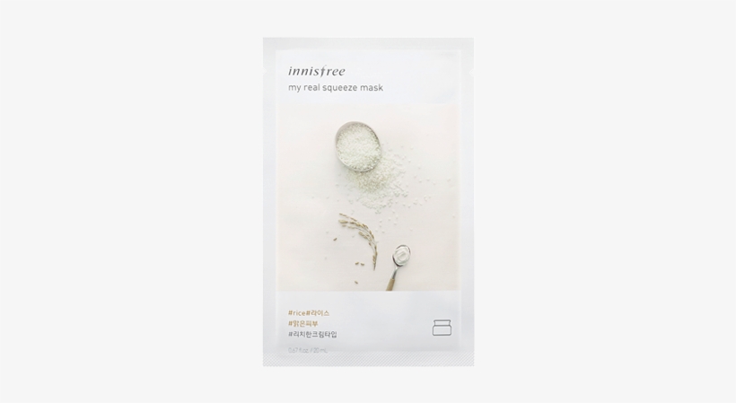 My Real Squeeze Mask [rice] 20ml - Innisfree Sheet Masks Rice, transparent png download