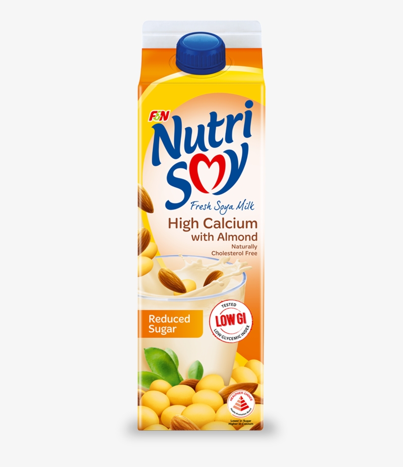 Almond Reduced Sugar 1l - Nutrisoy Soy Bean Milk, transparent png download
