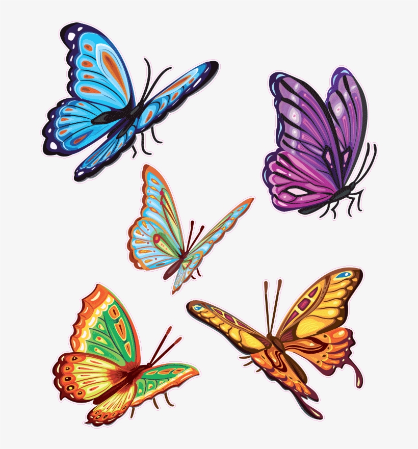 Sticker Auto Papillons Colores Ambiance Sticker Col - Bajar Imagenes Gratis De Mariposas, transparent png download