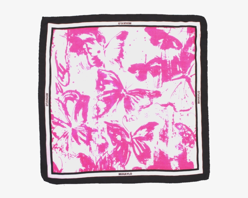 Pink Butterfly Kerchief - Silk, transparent png download