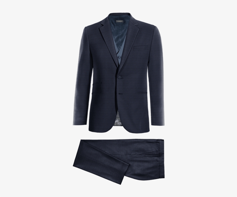 Blue 3-piece 100% Wool Suit - Mens Double Breasted Navy Suits, transparent png download