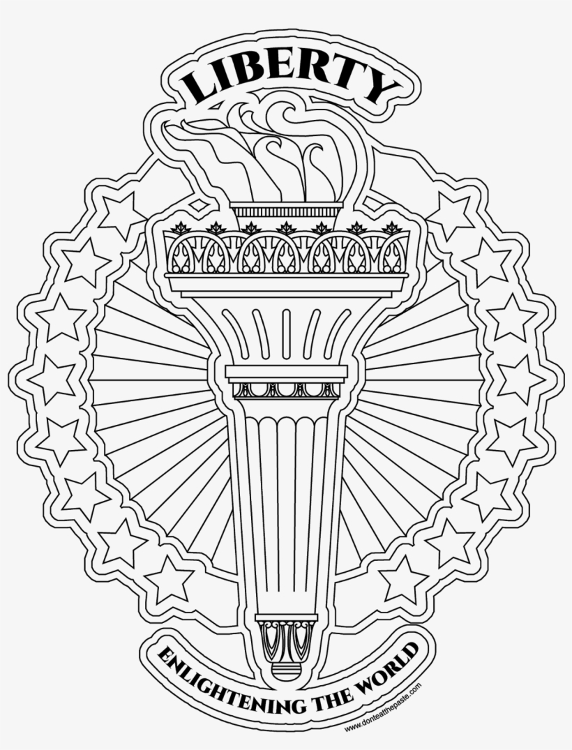 Liberty's Torch Coloring Page- Available In Jpg And - Angle, transparent png download