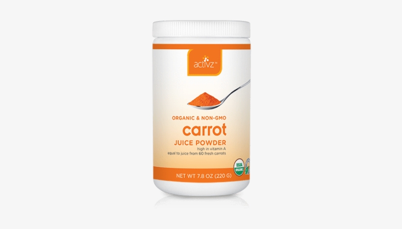 Activz Organic Carrot Juice Powder, Standard - Activz Organic Carrot Juice Powder - 7.8 Oz Canister, transparent png download