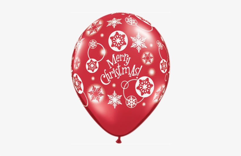 11" Merry Christmas Snowflakes Latex Balloons - Latex Balloon Christmas, transparent png download