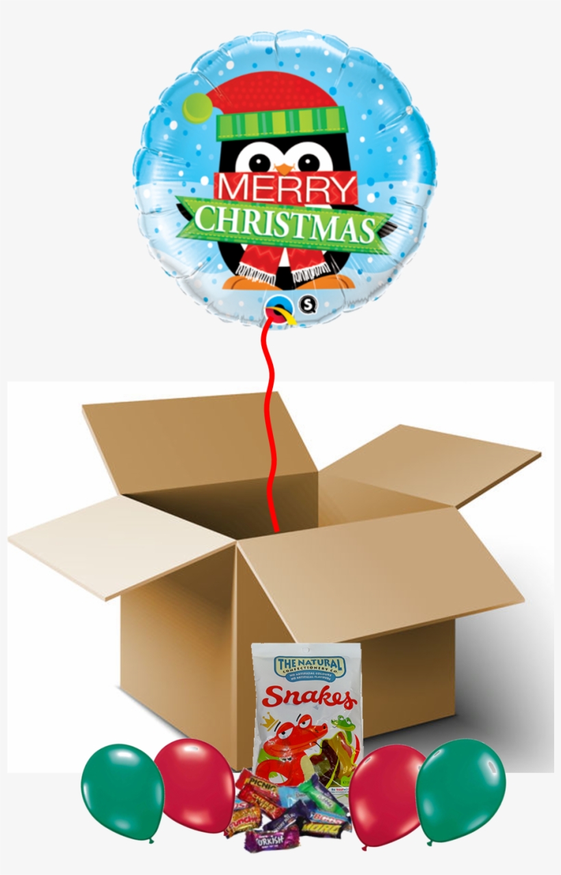 Merry Christmas Penguin Balloon In A Box - Merry Christmas Penguin Balloon Delivery, transparent png download