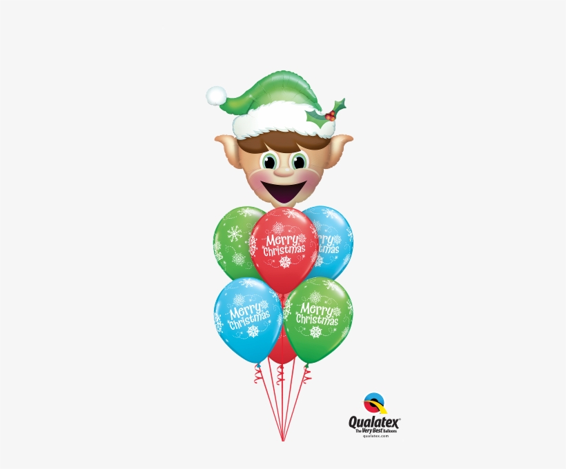 Happy Elf Balloon Bouquet - Qualatex Christmas Balloon Ideas, transparent png download