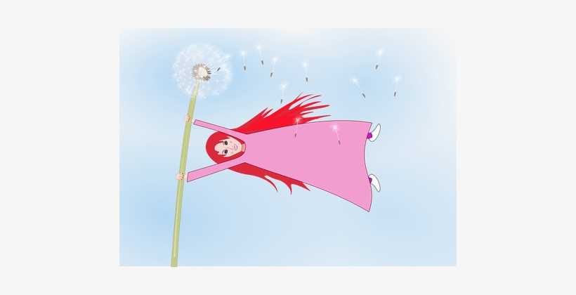 Dandelion, Thumb, Wind, Fairy Tales, Fee - Diente Leon Semilla En Viento, transparent png download