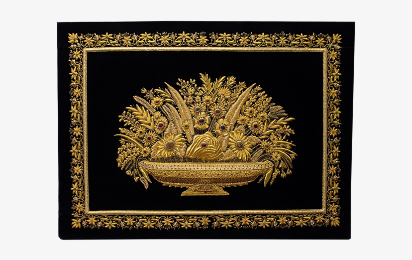 3d Masterpiece Wall Hanging Embroidery Zardozi Golden - Ganeshi Lal, transparent png download