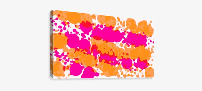 Pink And Orange Splash Color Painting Abstract Background - Canvas Print, transparent png download
