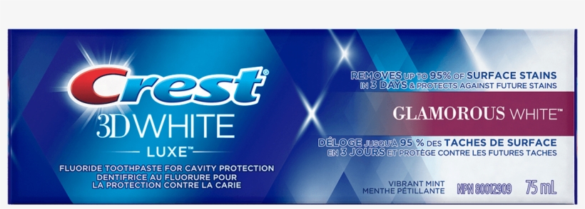 Crest Toothpaste Glamorous White, transparent png download