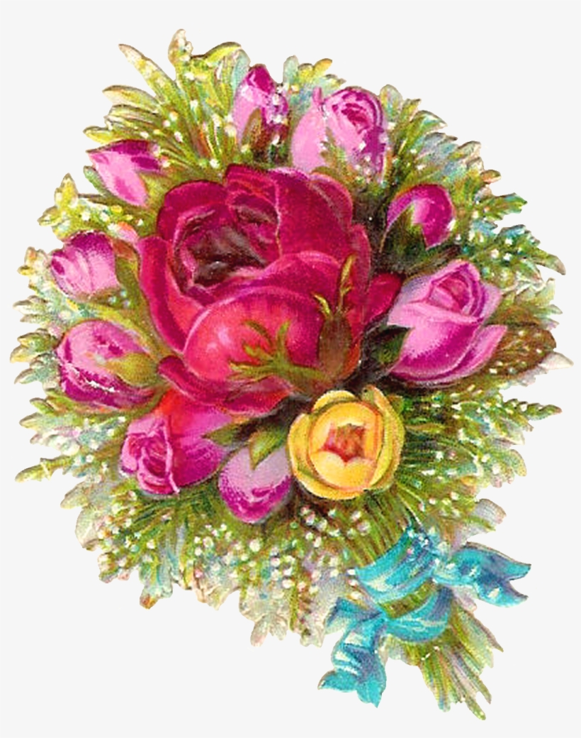 Digital Scrapbooking Flower Bouquet With Pink And Yellow Birthday Png Image Transparent Png Free Download On Seekpng