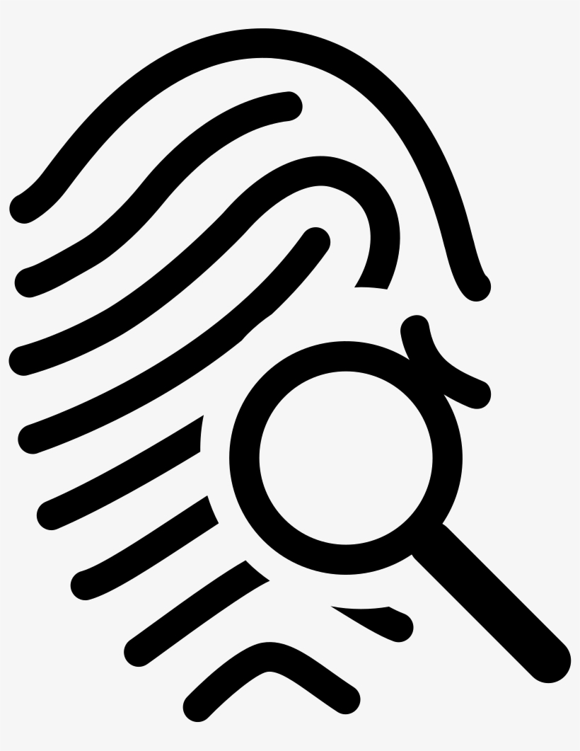 Fingerprint Outline With Magnifying Glass Comments - Investigation Logo, transparent png download