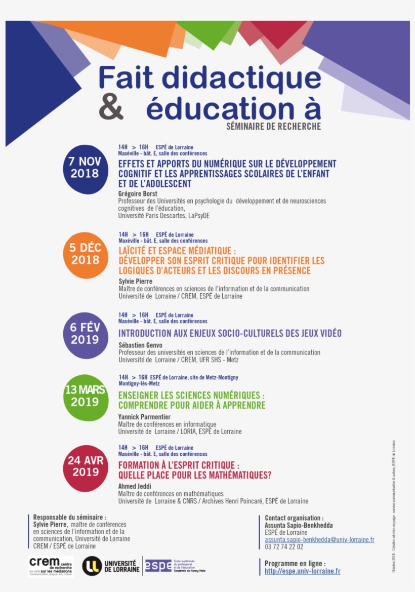 Séminaire De Recherche / Enseigner Les Sciences Numériques - Espe Centre Val De Loire, transparent png download