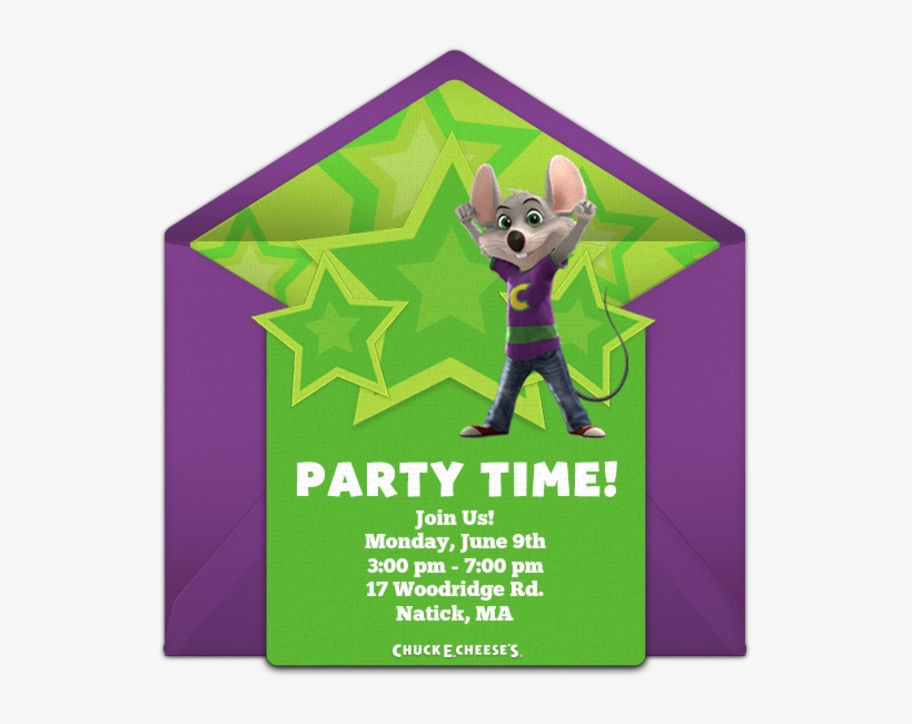Cheese's - Chuck E Cheese Invite, transparent png download