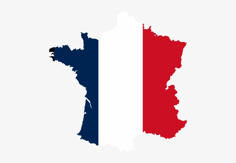 French Flag - France Country Map, transparent png download