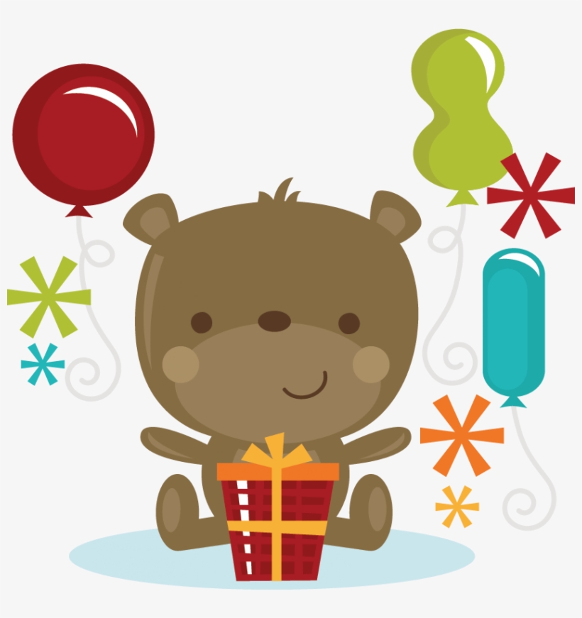 Birthday Bear Svg Cut Files For Scrapbooking Birthday - Birthday Bear Free, transparent png download