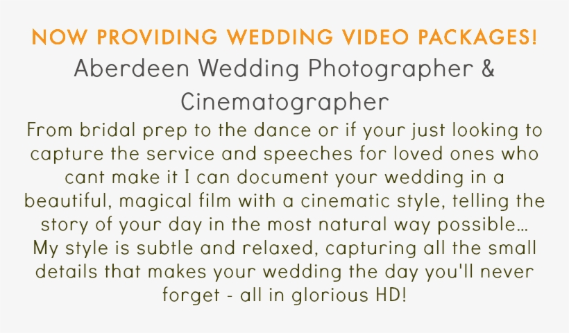 Now Providing Wedding Video Packages Aberdeen Wedding - Paul Mavor Photography, transparent png download