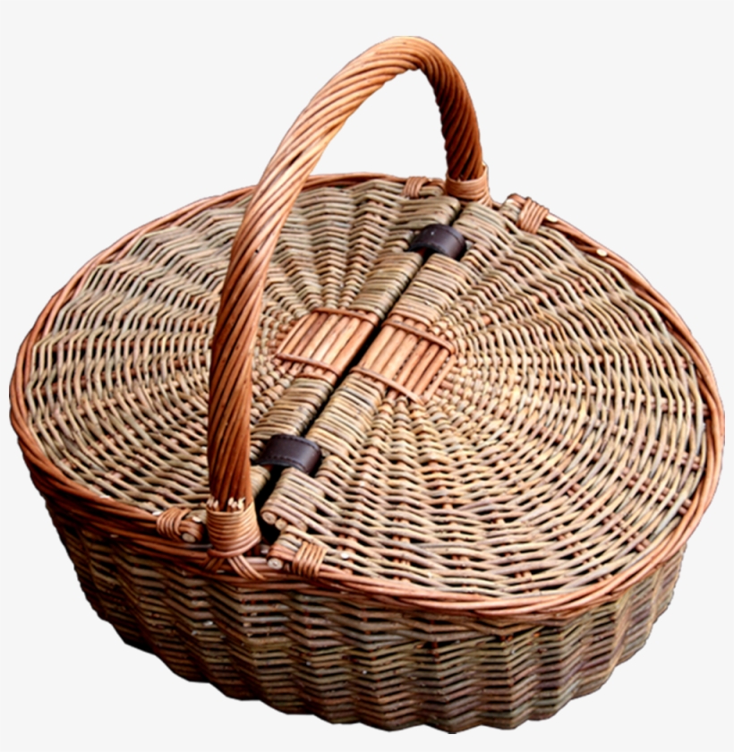 Two Tone Double Lidded Empty Picnic Basket - Two Tone Double Lidded Vide Panier Pique-nique, transparent png download