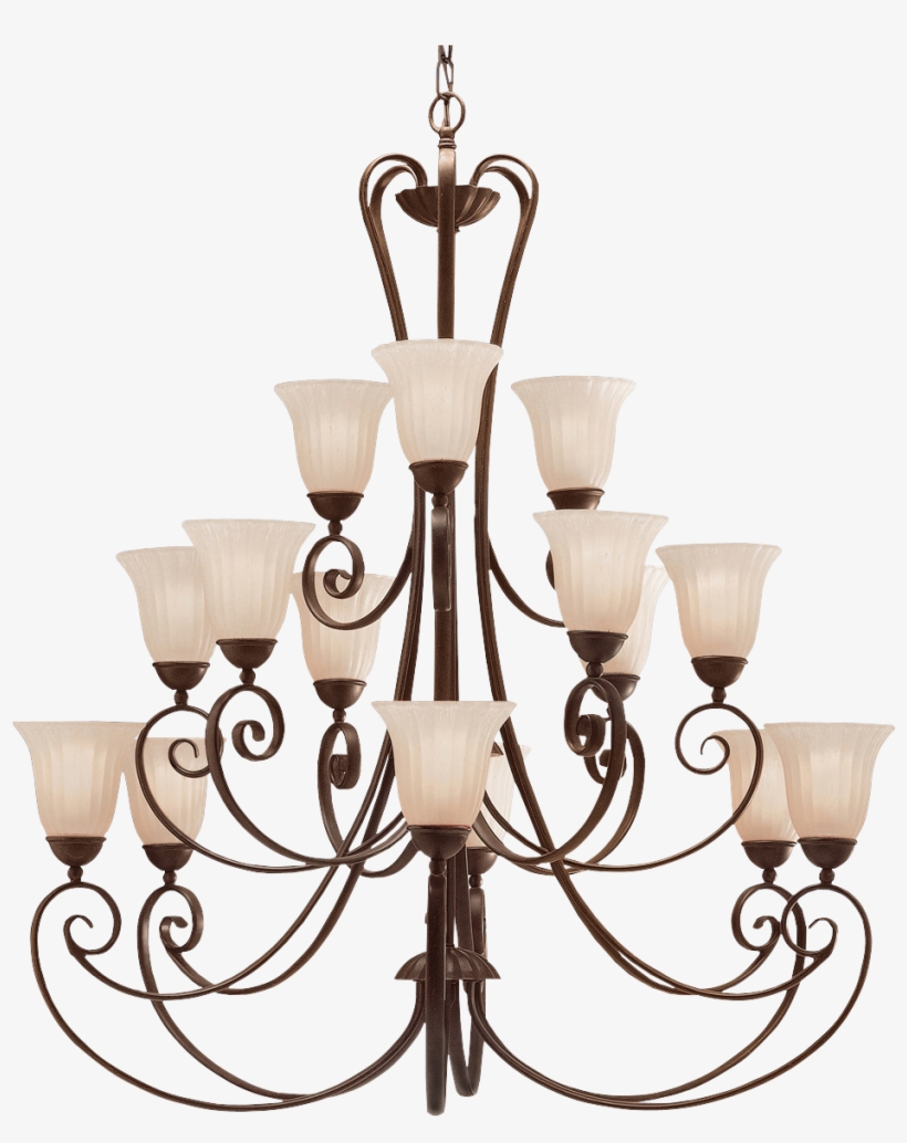 Larger View Rollover To Zoom - Chandelier With Downlight, transparent png download