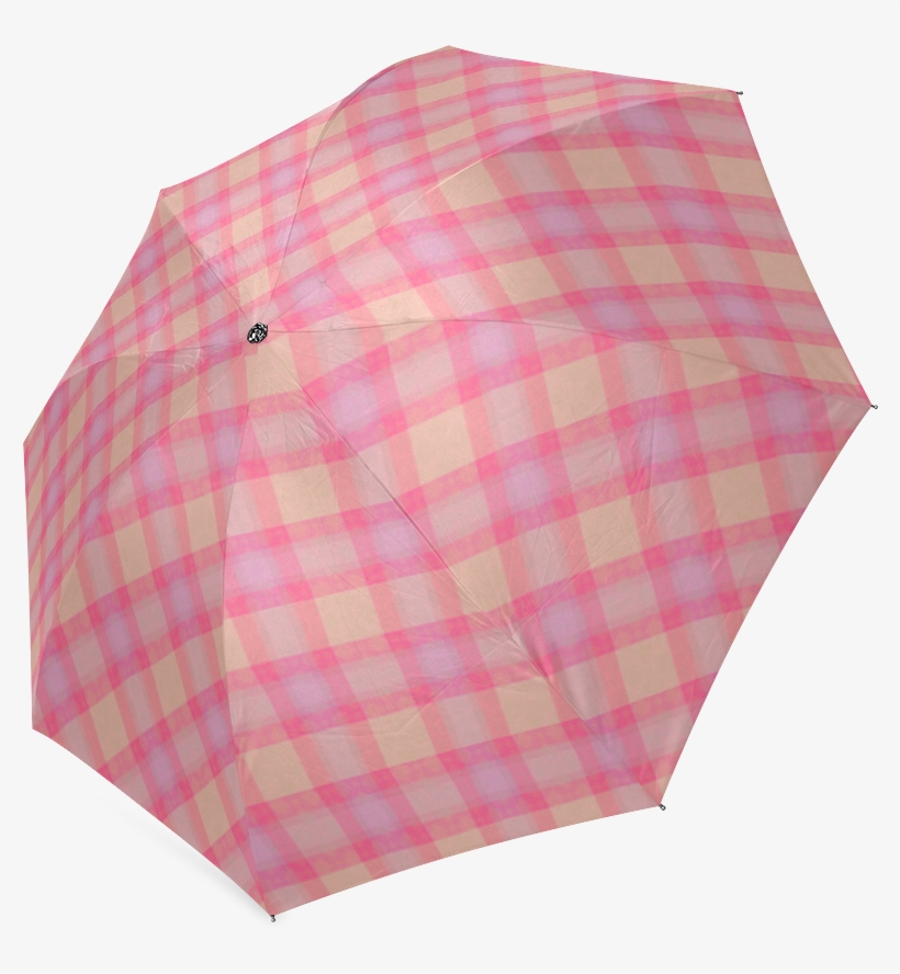 Pink Purple Plaid Foldable Umbrella - Purple, transparent png download