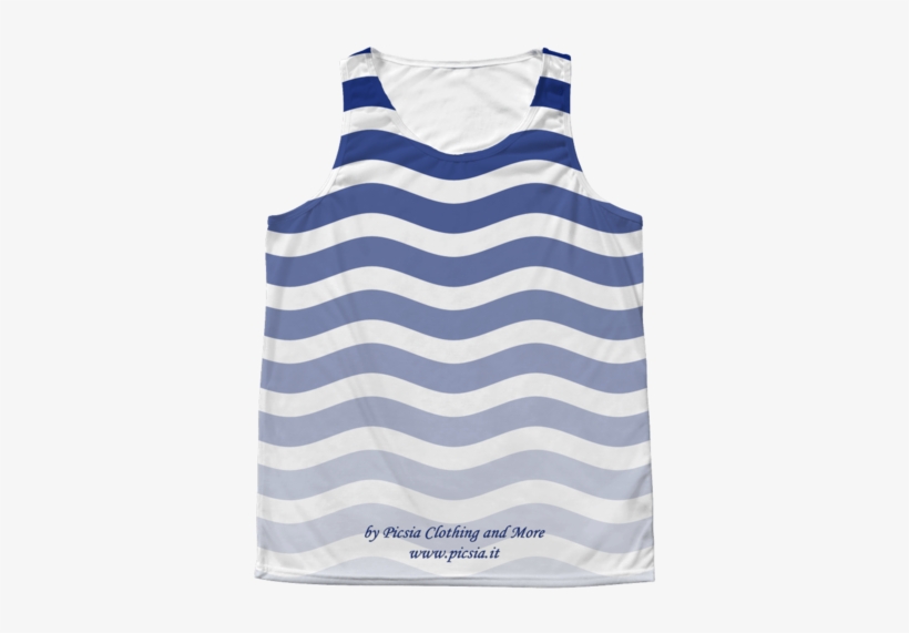 Waves Design Graphic Printed All Over Print Tank Top - Top, transparent png download