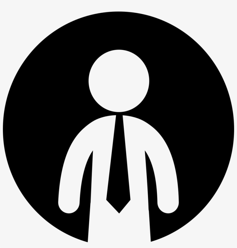 Businessman With Tie Inside A Circle Comments - Business Man White Icon, transparent png download