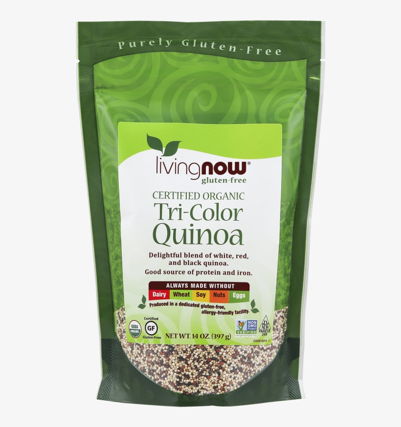 Tri-color Quinoa, Organic - Now Foods Organic Tri Color Quinoa 14 Oz, transparent png download