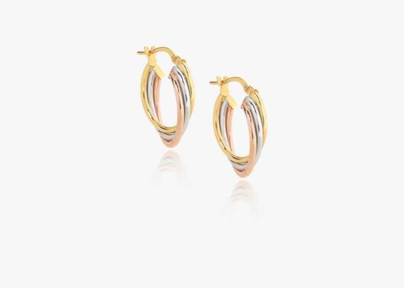 Tri-colour Hoop Oval Earrings - Earrings, transparent png download