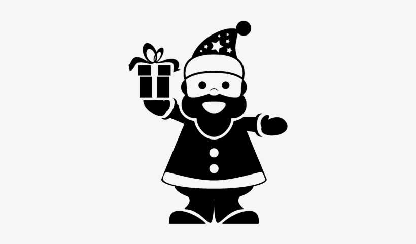 Santa Claus Ringing A Bell Vector - Silueta De Papá Noel, transparent png download