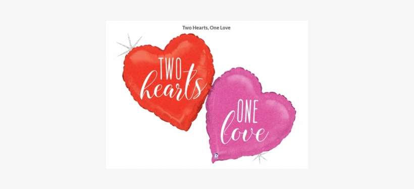Betallic Foil Shape 41" Two Hearts, One Love - Balloon, transparent png download