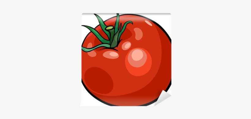 Tomato Vegetable Cartoon Illustration Wall Mural • - Tomaat Cartoon, transparent png download