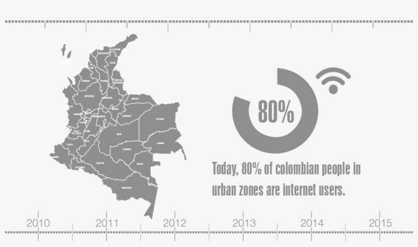 Internet Users, Per 100 Inhabitants - Map Of Colombia With Capital, transparent png download