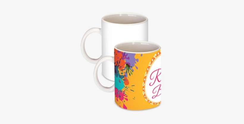 Printed Color Splash Rang Barse Holi Coffee Mug - Rang Barse Bhige Chunar Wali, transparent png download