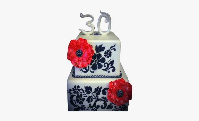30th Birthday Cake - Designer Stencils Floral Explosion Cake Stencil Tier, transparent png download