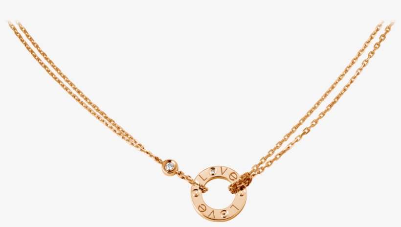 Love Necklace, 2 Diamondspink Gold, Diamonds - Cartier Love Necklace, transparent png download