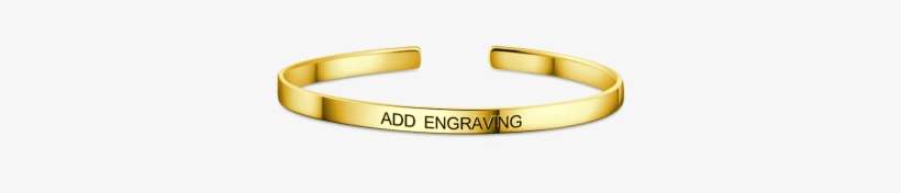 Engraved Bangle 14k Gold Plated - Bracelets Engraved, transparent png download
