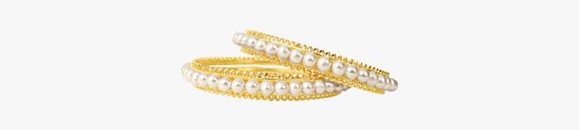 Gracefully Gold - Gold Pearl Bangles Designs, transparent png download
