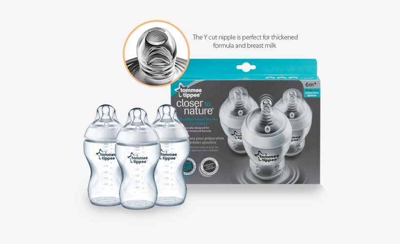Feeding Bottle - Tommee Tippee Cereal Thick Feed Bottle 3 Count With, transparent png download