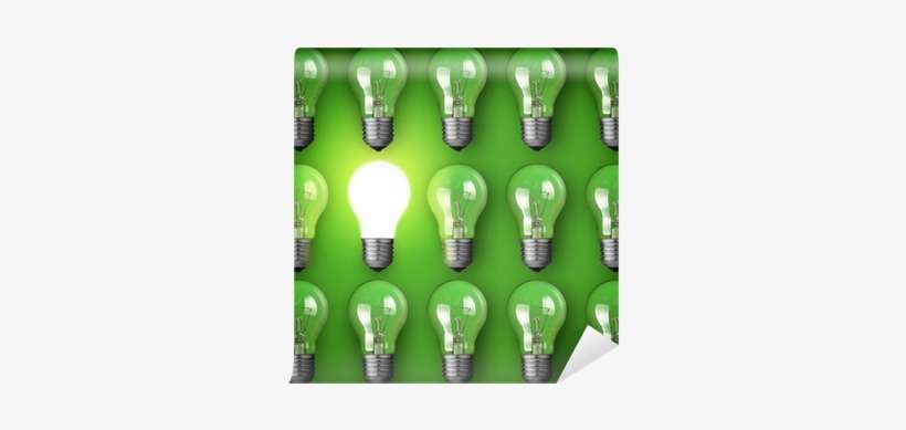 Idea Concept With Light Bulbs On Green Background Wall - One On One 101 By Robert Ahdoot, transparent png download