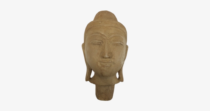 Burmese Marble Buddha Head - Bronze Sculpture, transparent png download