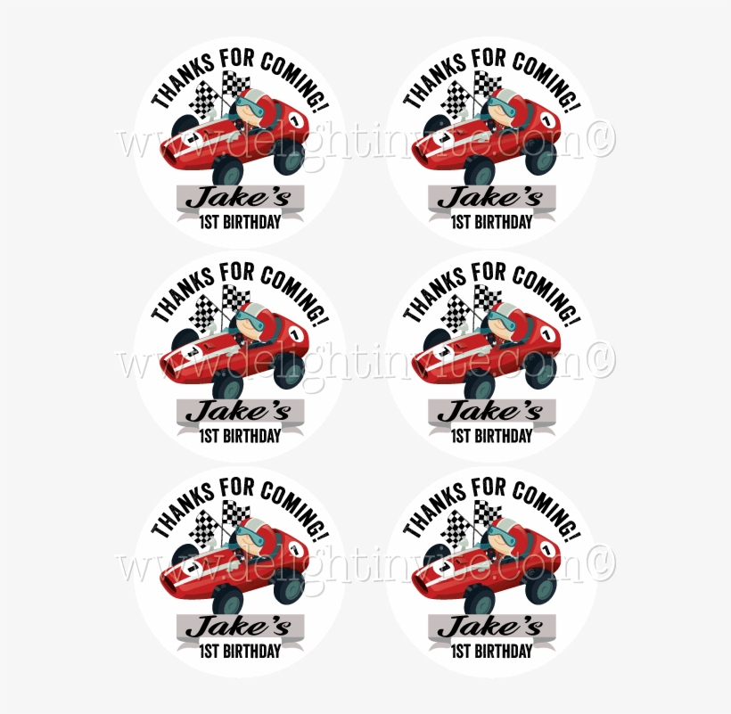 Race Car Clipart 1st Birthday - Race Car Birthday Party Tags, transparent png download