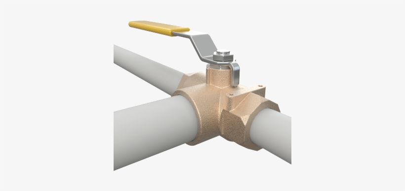 Manual 3-way Metal Ball Valves - Metal, transparent png download