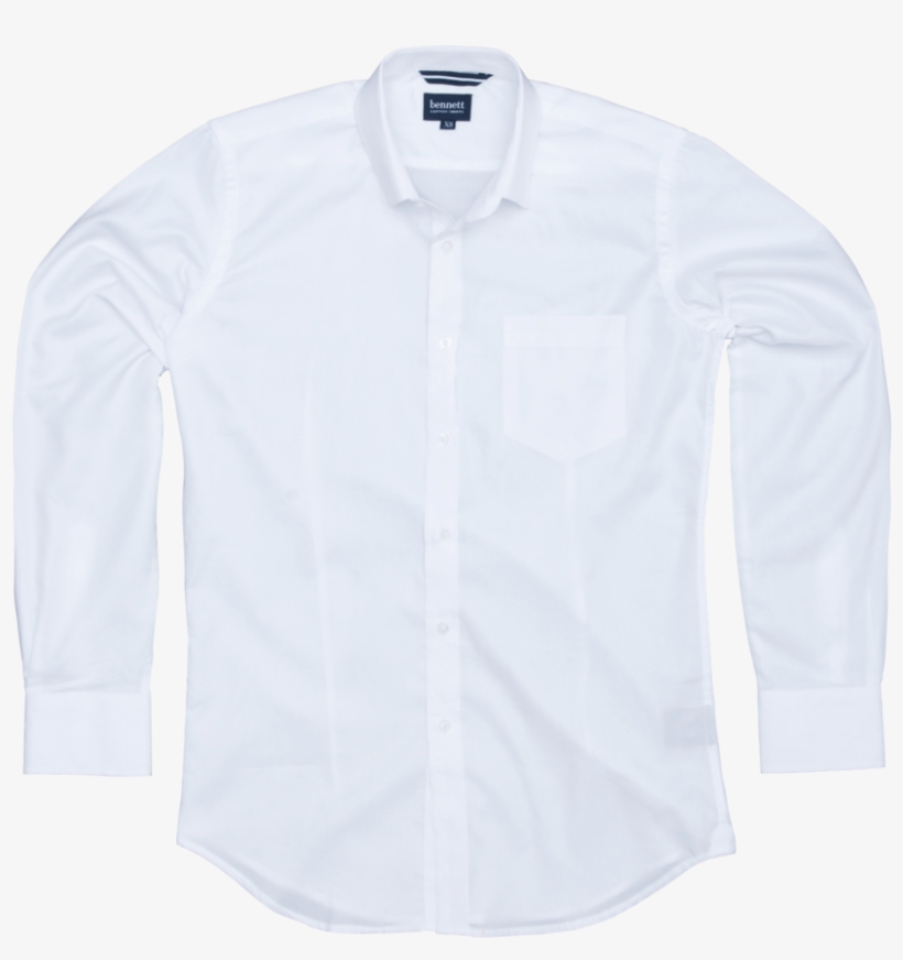 Bennett Casual Shirt In White - Long-sleeved T-shirt, transparent png download