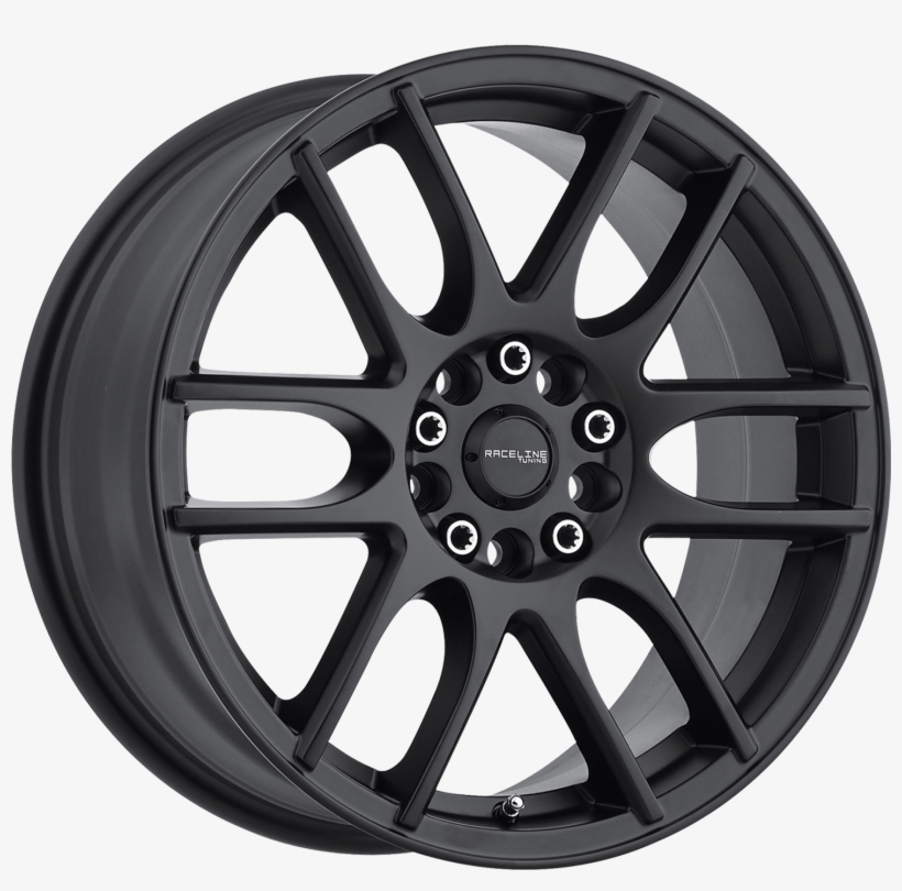 17 Inch Raceline 198b Vector Black Wheel Rim - Rims Vector, transparent png download