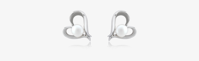Lady's Sterling Silver Earrings - Heart, transparent png download