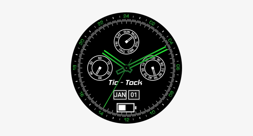 Green Tick Tock Preview, transparent png download